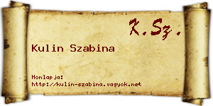 Kulin Szabina névjegykártya